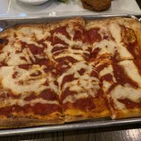 Cheese pizza with vegan cheese  at Lanie's Cafe in Albany