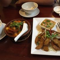 potato dish and oyster mushrooms with apple sauce  at Hum Vegetarian - District 3 in Ho Chi Minh City