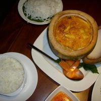 Curried mushrooms and tofu steamed in a coconut at Hum Vegetarian - District 3 in Ho Chi Minh City