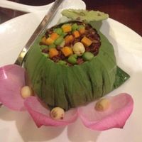 brown rice in lotus leaf at Hum Vegetarian - District 3 in Ho Chi Minh City