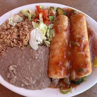 Vegetarian enchiladas without the cheese and sour cream.   at Casa Rio in San Antonio