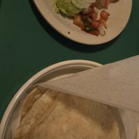 Tortillas, vegetables, and toppings for the vegetarian fajitas. I forgot to take a picture before I ate the beans and rice which filled half the plate. at Casa Rio in San Antonio