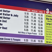 Menu (Vegan Protein)  at Beach Bowls Acai Cafe in Redondo Beach