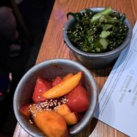Broccolini and fruita banchan at Best Friend in Las Vegas