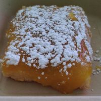 close-up of the vegan Lemon Bar  at Bragg's Factory Diner in Phoenix