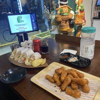Table with side dishes and order tablet  at Vegan Kitchen - 비건 키친 in Seoul