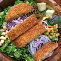 Donkatsu poke bowl at Vegan Kitchen - 비건 키친 in Seoul