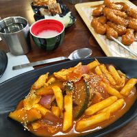 Vegan tteokbokki with vegetables. at Vegan Kitchen - 비건 키친 in Seoul