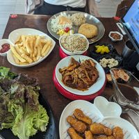 Curry, fries, sides at Vegan Kitchen - 비건 키친 in Seoul