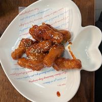Mock meat with spicy sauce at Vegan Kitchen - 비건 키친 in Seoul