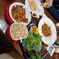 Rice, Beef and Salad at Vegan Kitchen - 비건 키친 in Seoul