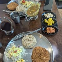 Pork cutlets and rice at Vegan Kitchen - 비건 키친 in Seoul