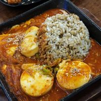 Soft tofu with rice at Vegan Kitchen - 비건 키친 in Seoul