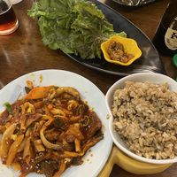 Beef meal tasty but spicy at Vegan Kitchen - 비건 키친 in Seoul