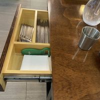 Cutlery in a drawer in the table at Vegan Kitchen - 비건 키친 in Seoul