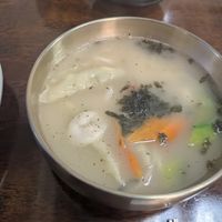 Dumplings and rice cakes soup at Vegan Kitchen - 비건 키친 in Seoul