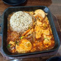 Soft tofu with rice at Vegan Kitchen - 비건 키친 in Seoul