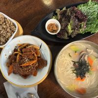 Mock beef - noodle soup  at Vegan Kitchen - 비건 키친 in Seoul