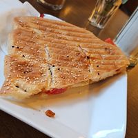 Vegan Panini mit Pesto Gemüse und Tofu at caffeo in Saarbrucken