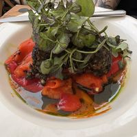 Black rice pudding  at L'Espai in Tossa De Mar
