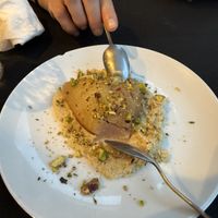 Poached pear 🤤  at L'Espai in Tossa De Mar