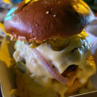 Old skool soya cheeseburger at Toptheshaker in Batumi