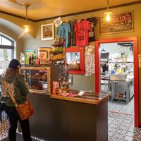 The order counter at Hen's Deli in Milwaukee