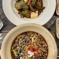 Top: Eggplant with tofu  at Samui Health Shop by Lamphu in Koh Samui