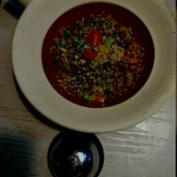 Rice & Veggies dish (with bell for scale)  at Samui Health Shop by Lamphu in Koh Samui