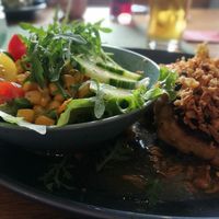 Knödel mit Salat at Weinbergerhaus in Kufstein