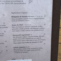 Menu executivo  at Joaquina - Leme  in Rio De Janeiro