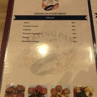 vegan menu page  at Frying Pan in Bangkok