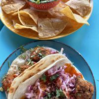 Cauliflower tacos, guac & chips  at El Jefe in Mississauga