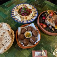 Amlou Toast, Falafel, Jerusalem Hummus and Pita at De Dadel in Den Burg
