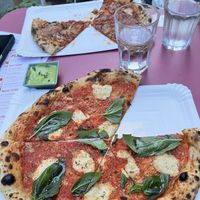 Vegan Margarita and Salami Pizza   at Planty Pizza in Vienna