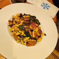 Cavatelli with smoked tofu, spinach and mushrooms   at Arp Bar de Praia in Rio De Janeiro