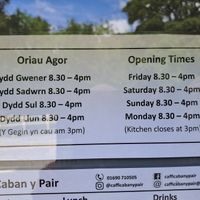 Opening hours at Caban-Y-Pair in Betws-y-coed