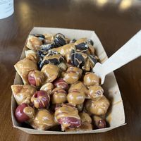 Bubble waffle with Cherries, Oreos and Speculatius sauce  at YOMARO in Bonn