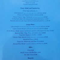 Lounge Menu at Denham Grove Hotel in Uxbridge
