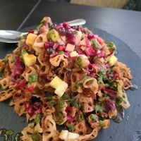 Lotus Root Stem Chaat appetizer at Celebration by Rupa Vira - Modern Indian Cuisine in Ashburn