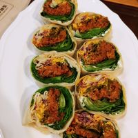 Spicy chicken burrito wrap at Veggie Chan - 베지찬 in Seoul