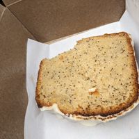 I had to take a bite. Lemon poppy seed. at Twelvemonth Bakehouse in Burlingame