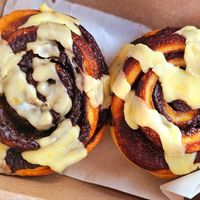 Cinnamon roll at Twelvemonth Bakehouse in Burlingame