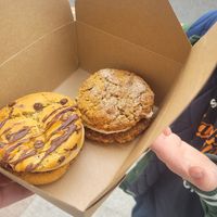 Vegan cookie sandwiches at The Pie Box Cafe in Cardiff