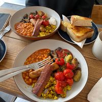 Two Breakfast Plates at The Pie Box Cafe in Cardiff
