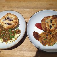 Thai ingredient pie and roster at The Pie Box Cafe in Cardiff