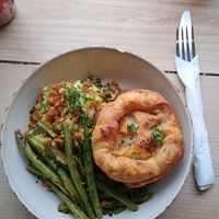 Special: a  pie comes with mac and cheese at The Pie Box Cafe in Cardiff