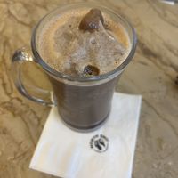 Raspberry mocha coffee fredos with soy milk  at North End Coffee Roasters in Dhaka