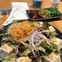 Avo & tofu salad with Japanese Pickles in the background  at Kura Kura Japanese Dining in Haymarket