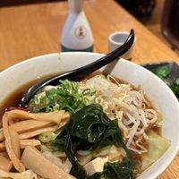 Ramen with Japanese Pickles in the background  at Kura Kura Japanese Dining in Haymarket